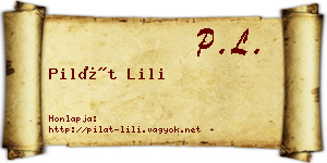Pilát Lili névjegykártya